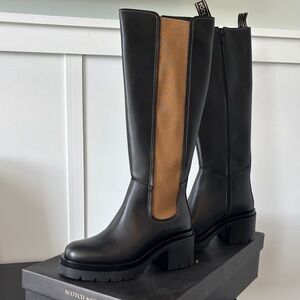 Scotch & Soda Black and Tan Heeled Boots - Never Worn